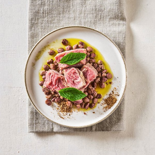 Bocado de Lentejas Especiadas Libias con Cordero, Comino y Limón-Menta