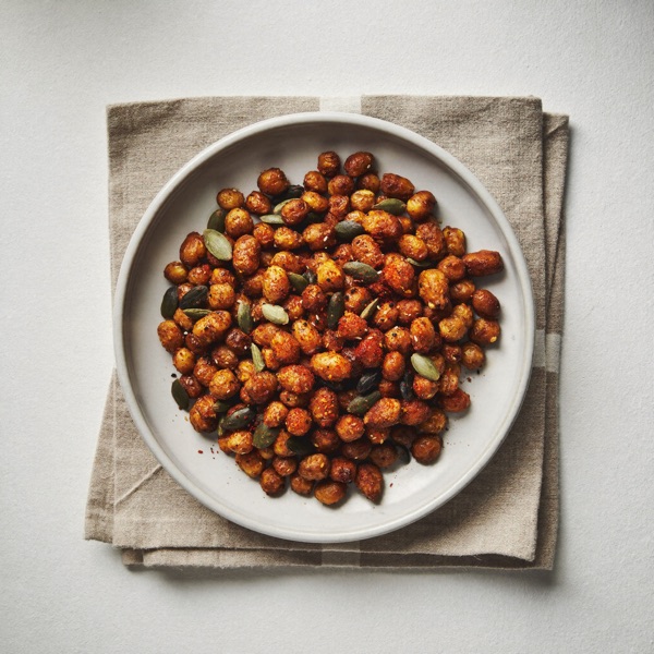 Knusprige geröstete Kichererbsen als Snack