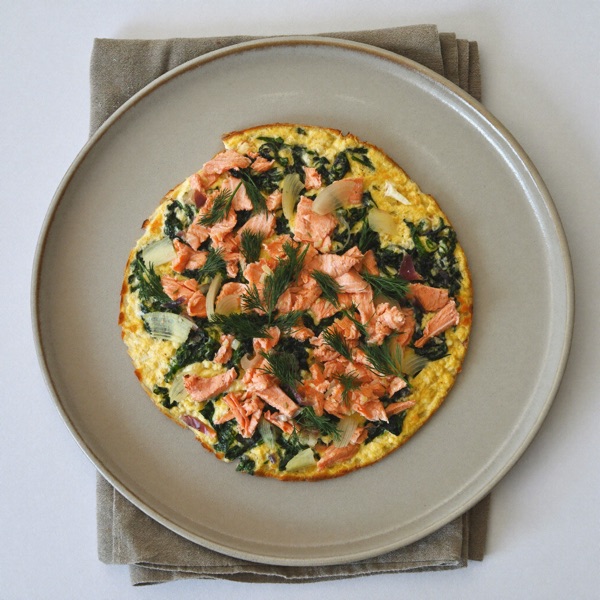 Lachs-Spinat-Frittata zum Abendessen