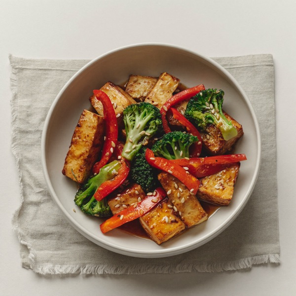 Tofu-Brokkoli-Pfanne mit Paprika